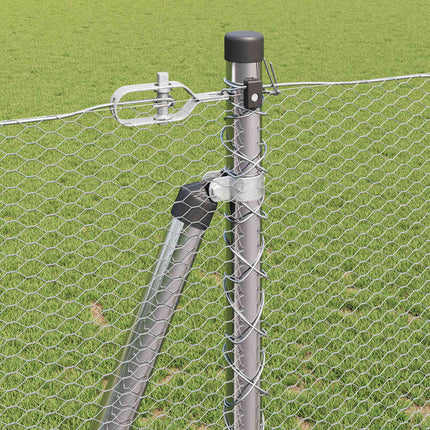 Udendørs hexagonal hegn med betonfundament 10 x 1,2 m Sølv Mesh