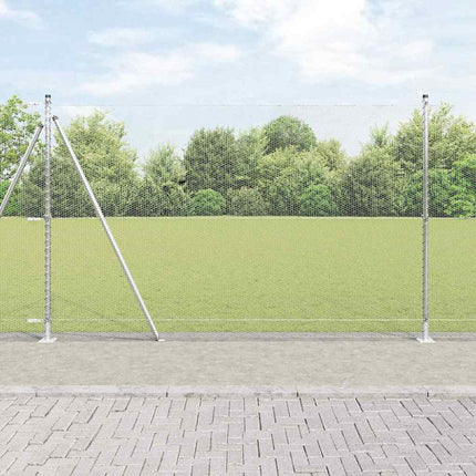 Udendørs hexagonal hegn med betonfundament 10 x 1,4 m Sølv Mesh