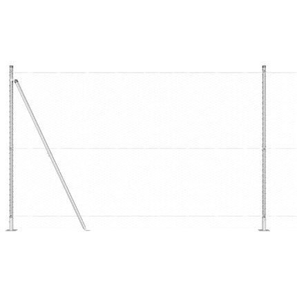Udendørs hexagonal hegn med betonfundament 10 x 1,4 m Sølv Mesh