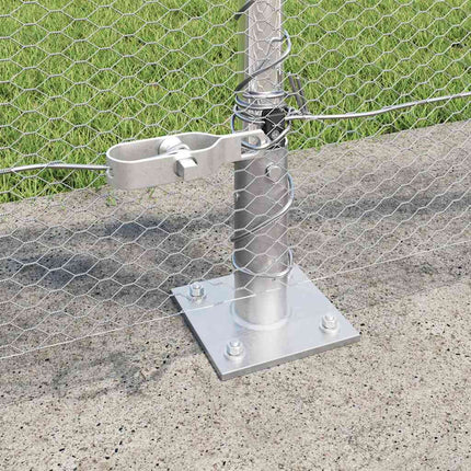 Udendørs hexagonal hegn med betonfundament 50 x 0,8 m Sølv Mesh