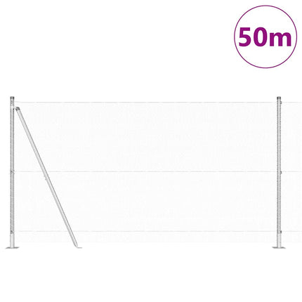 Udendørs hexagonal hegn med betonfundament 50 x 1,2 m Sølv Mesh