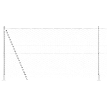 Udendørs hexagonal hegn med betonfundament 50 x 1,2 m Sølv Mesh
