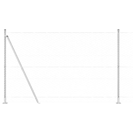 Udendørs hexagonal hegn med betonfundament 50 x 1,4 m Sølv Mesh