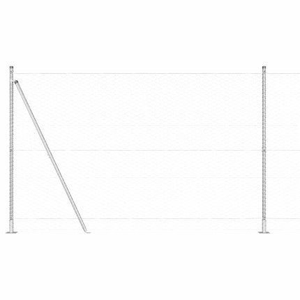 Udendørs hexagonal hegn med betonfundament 50 x 1,5 m Sølv Mesh