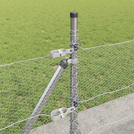 Udendørs hexagonal hegn med betonfundament 100 x 0,5 m Sølv