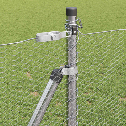 Udendørs hexagonal hegn med betonfundament 100 x 0,8 m Sølv