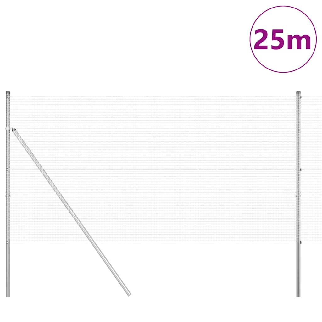 Grundfikseret svejset trådgærde 25 x 1,2 m (B x H)