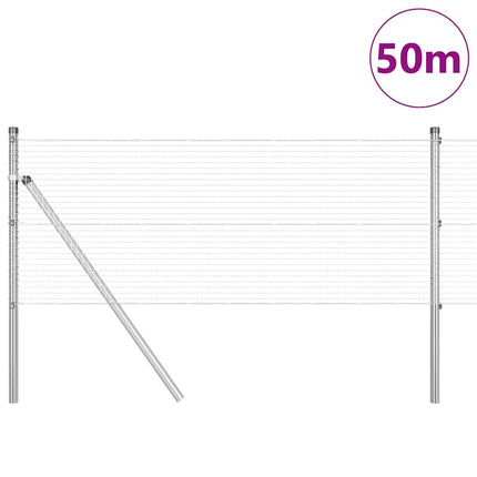 Udendørs svejset trådgitter fodfix 50 x 0,8 m Sølv Mesh