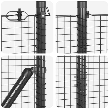 Udendørs svejset trådgitter fodfix 10 x 1 m PVC-belagt stål Grå