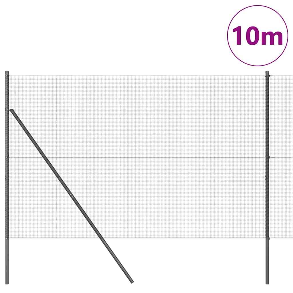 Grundfikseret svejset trådgærde 10 x 1,6 m (B x H)
