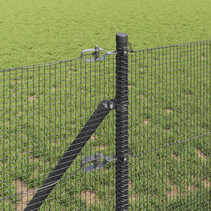 Svejset trådhegn jordfastgørelse 25 x 0,4 m PVC-belagt stål Grå