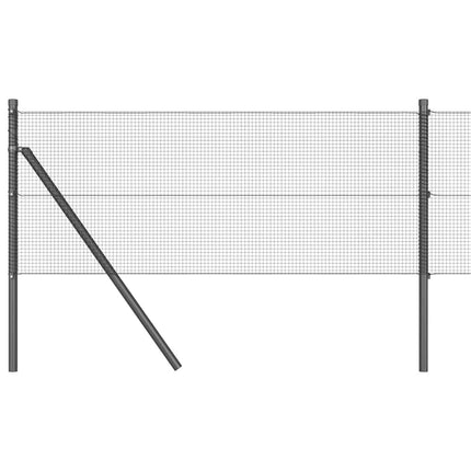 Svejset trådhegn jordfastgørelse 25 x 0,6 m PVC-belagt stål Grå