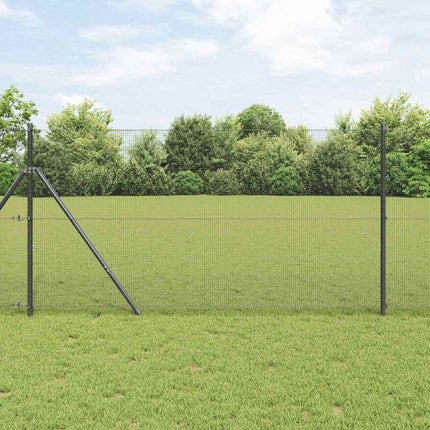 Udendørs svejset trådgitter fodfix 25 x 1 m PVC-belagt stål Grå