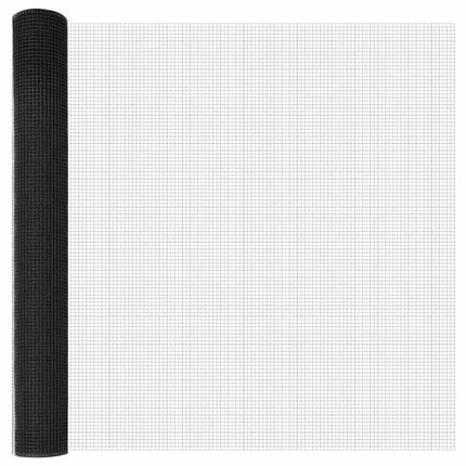 Udendørs svejset trådgitter fodfix 25 x 1 m PVC-belagt stål Grå
