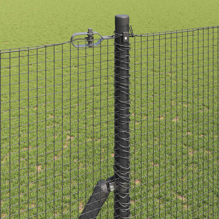 Svejset trådhegn jordfastgørelse 25 x 1,5 m PVC-belagt stål Grå