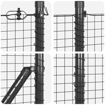 Svejset trådhegn jordfastgørelse 25 x 1,6 m PVC-belagt stål Grå