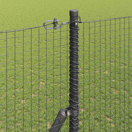 Svejset trådhegn jordfastgørelse 25 x 1,6 m PVC-belagt stål Grå