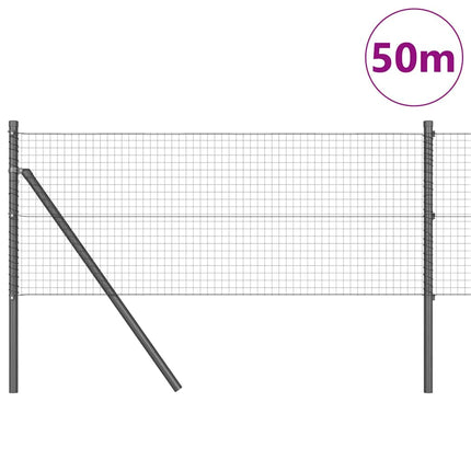 Svejset trådhegn jordfastgørelse 50 x 0,5 m PVC-belagt stål Grå