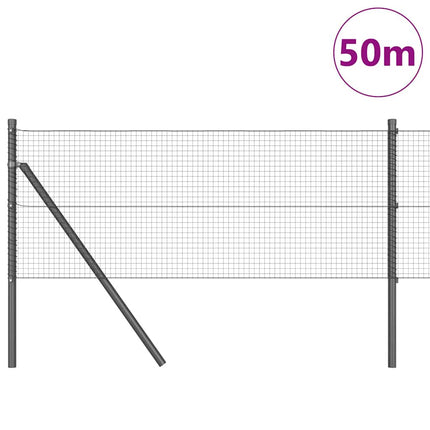 Svejset trådhegn jordfastgørelse 50 x 0,6 m PVC-belagt stål Grå
