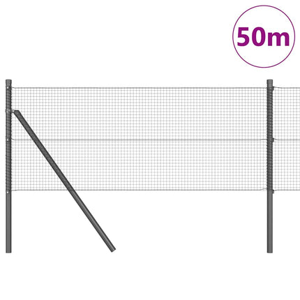 Svejset trådhegn jordfastgørelse 50 x 0,8 m PVC-belagt stål Grå