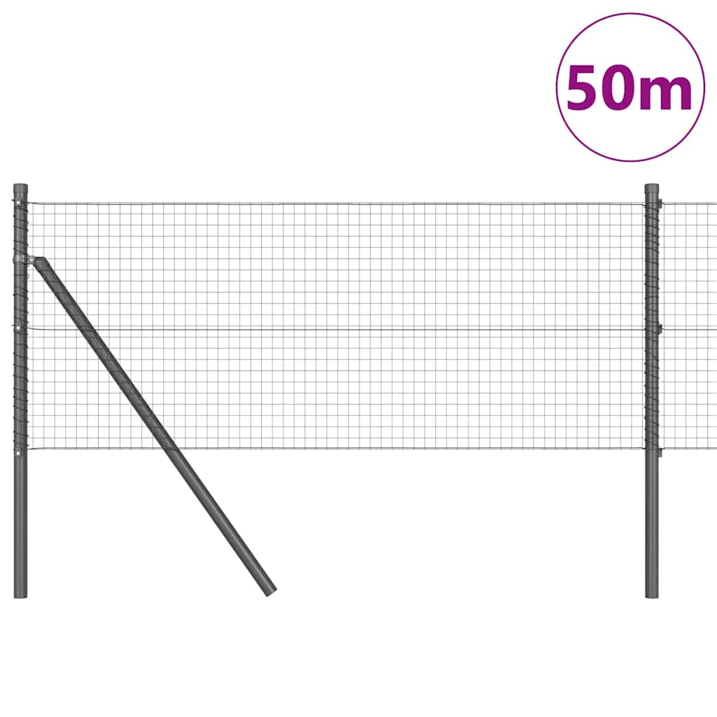 Grundfikseret svejset trådgærde 50 x 0,8 m (B x H)