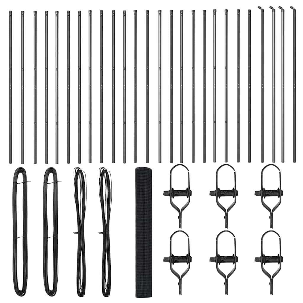 Hegnspæl Grå 50 x 1,2 m (12 x 12 mm mesh) Stål og PVC