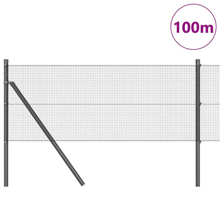 Svejset trådhegn jordfastgørelse 100 x 0,8 m PVC-belagt stål