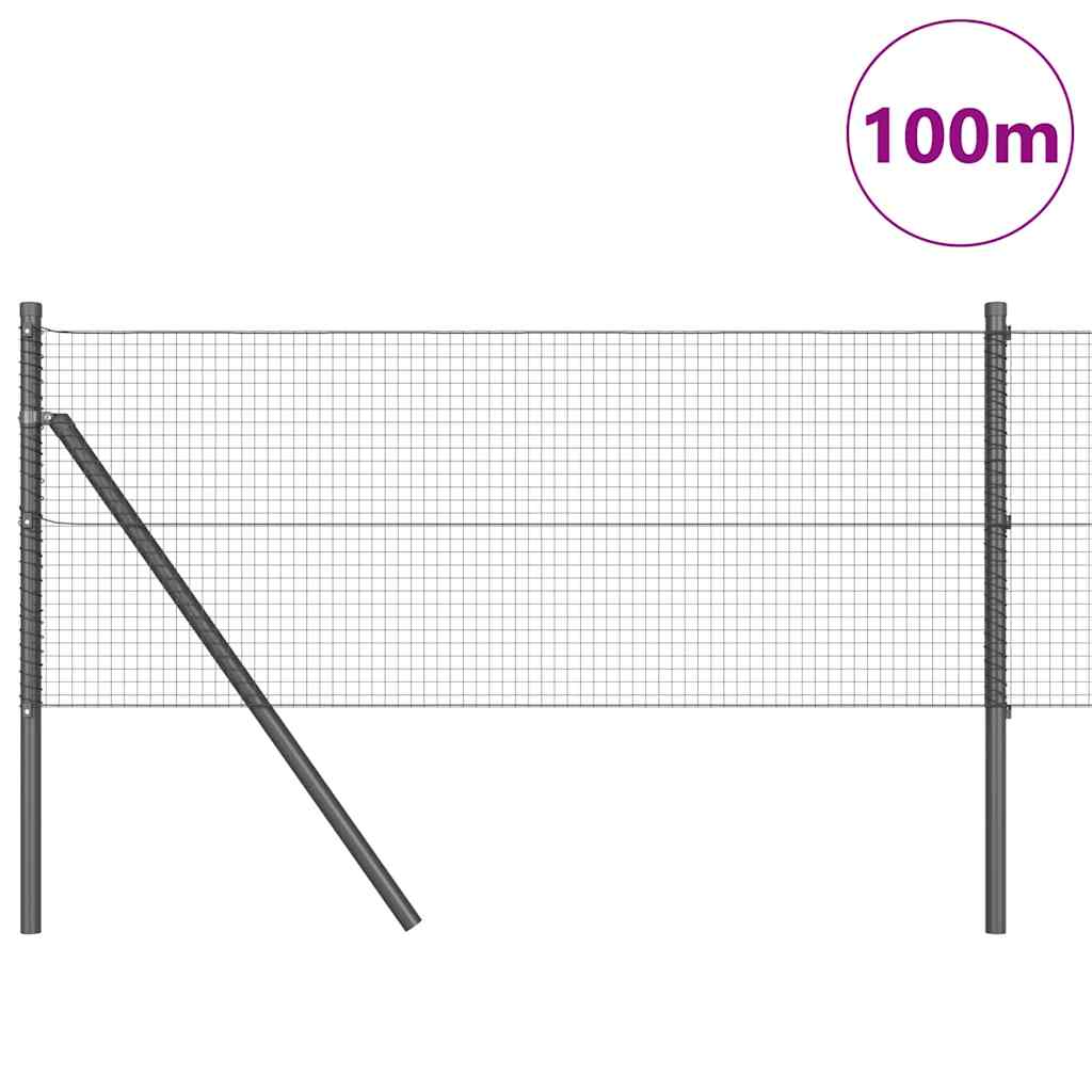 Grundfikseret svejset trådgærde 100 x 0,8 m (B x H)