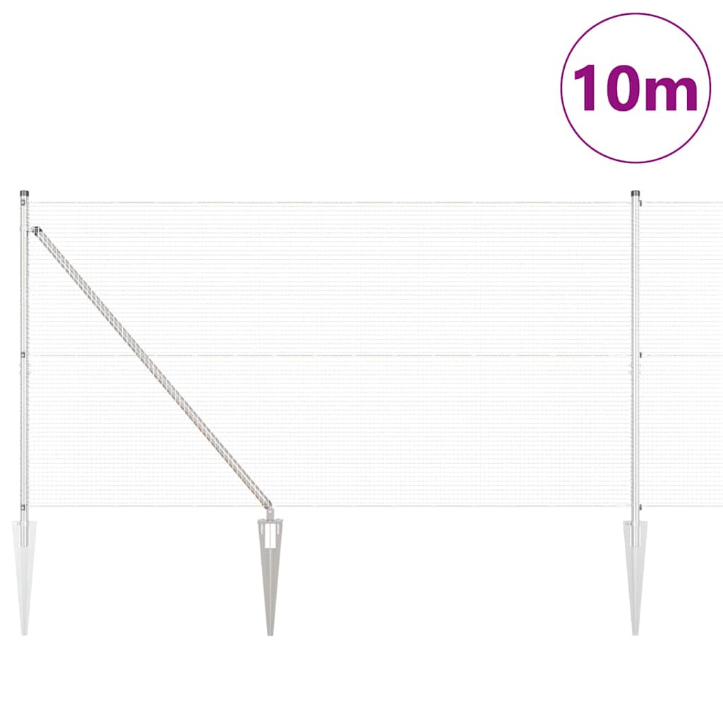Svejset trådhegn med spidser 10 x 1,2 m (B x H)