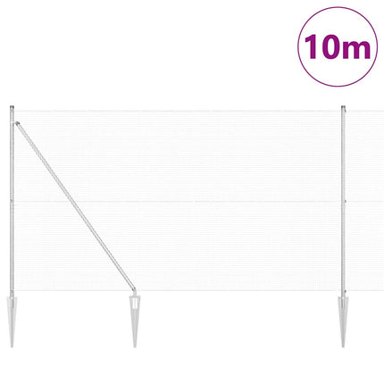 Udendørs svejset trådhegn med pigge 10 x 1,5 m Sølv Mesh