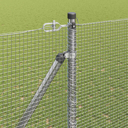 Udendørs svejset trådhegn med pigge 10 x 1,6 m Sølv Mesh