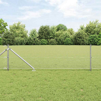 Udendørs svejset trådhegn med pigge 25 x 0,4 m Sølv Mesh