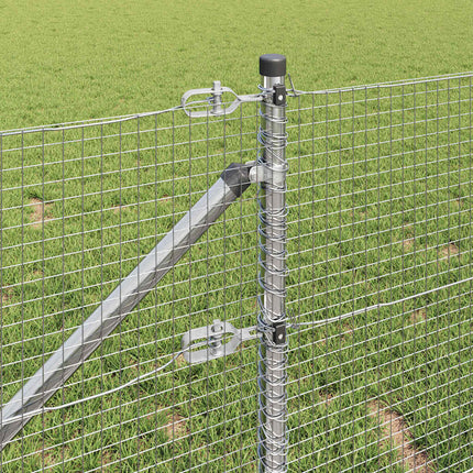 Udendørs svejset trådhegn med pigge 25 x 0,5 m Sølv Mesh