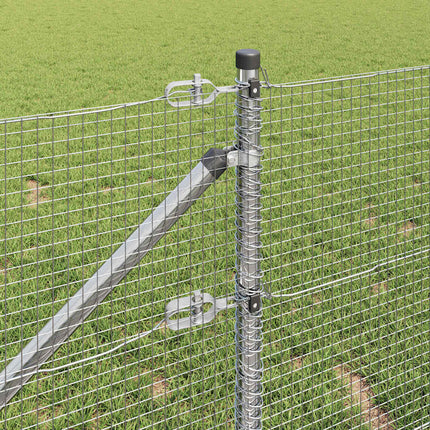 Udendørs svejset trådhegn med pigge 25 x 0,8 m Sølv Mesh
