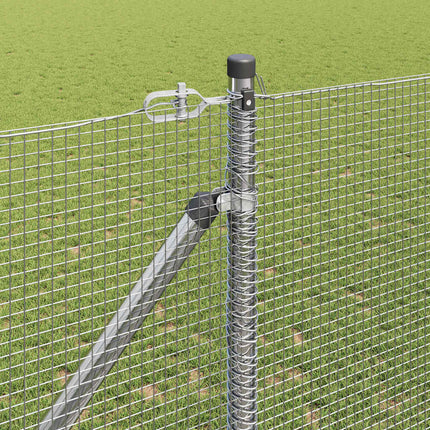 Udendørs svejset trådhegn med pigge 25 x 1,2 m Sølv Mesh