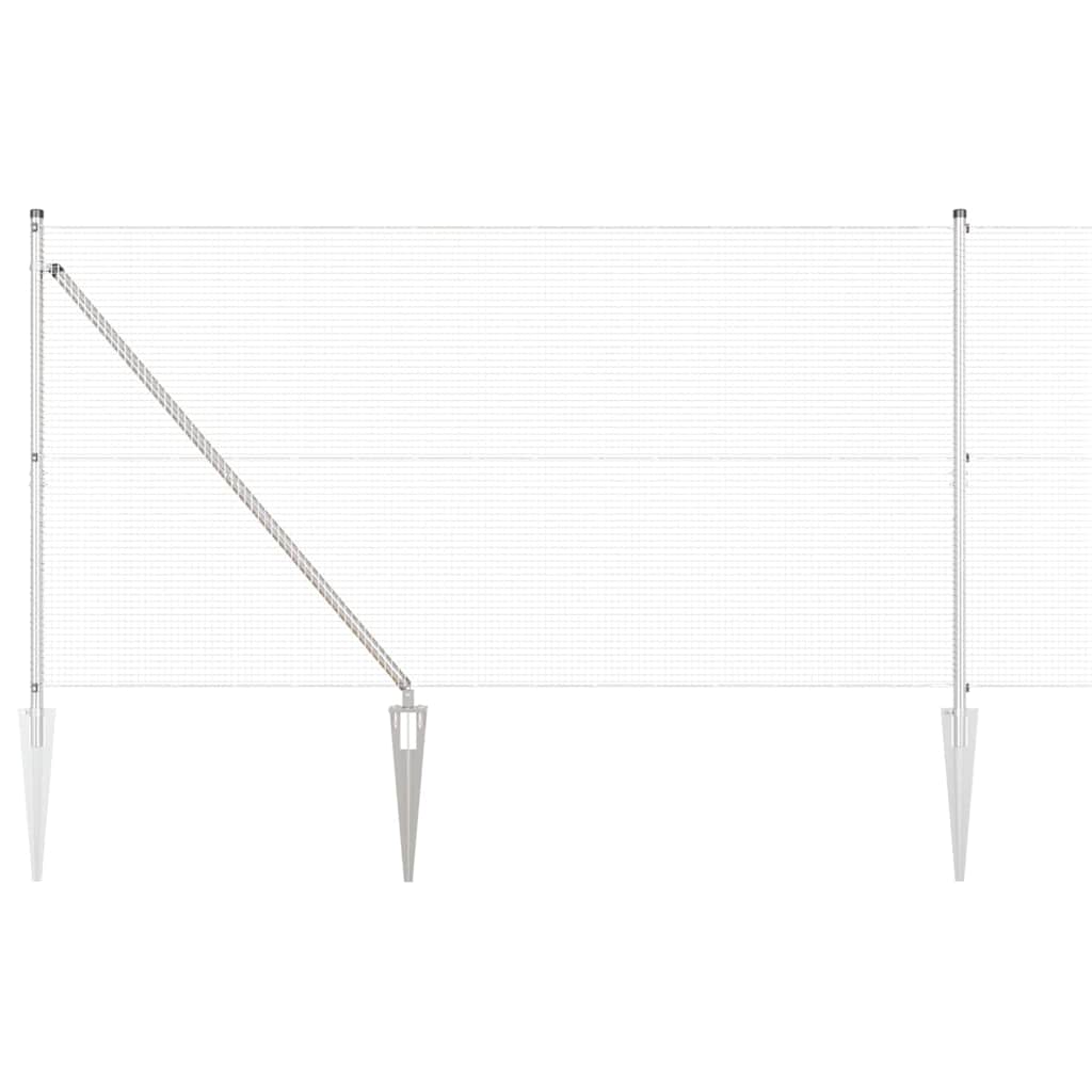 Svejset trådhegn med spidser 25 x 1,2 m (B x H)