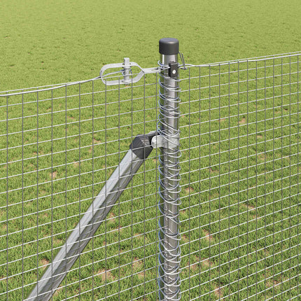 Udendørs svejset trådhegn med pigge 25 x 1,2 m Sølv Mesh