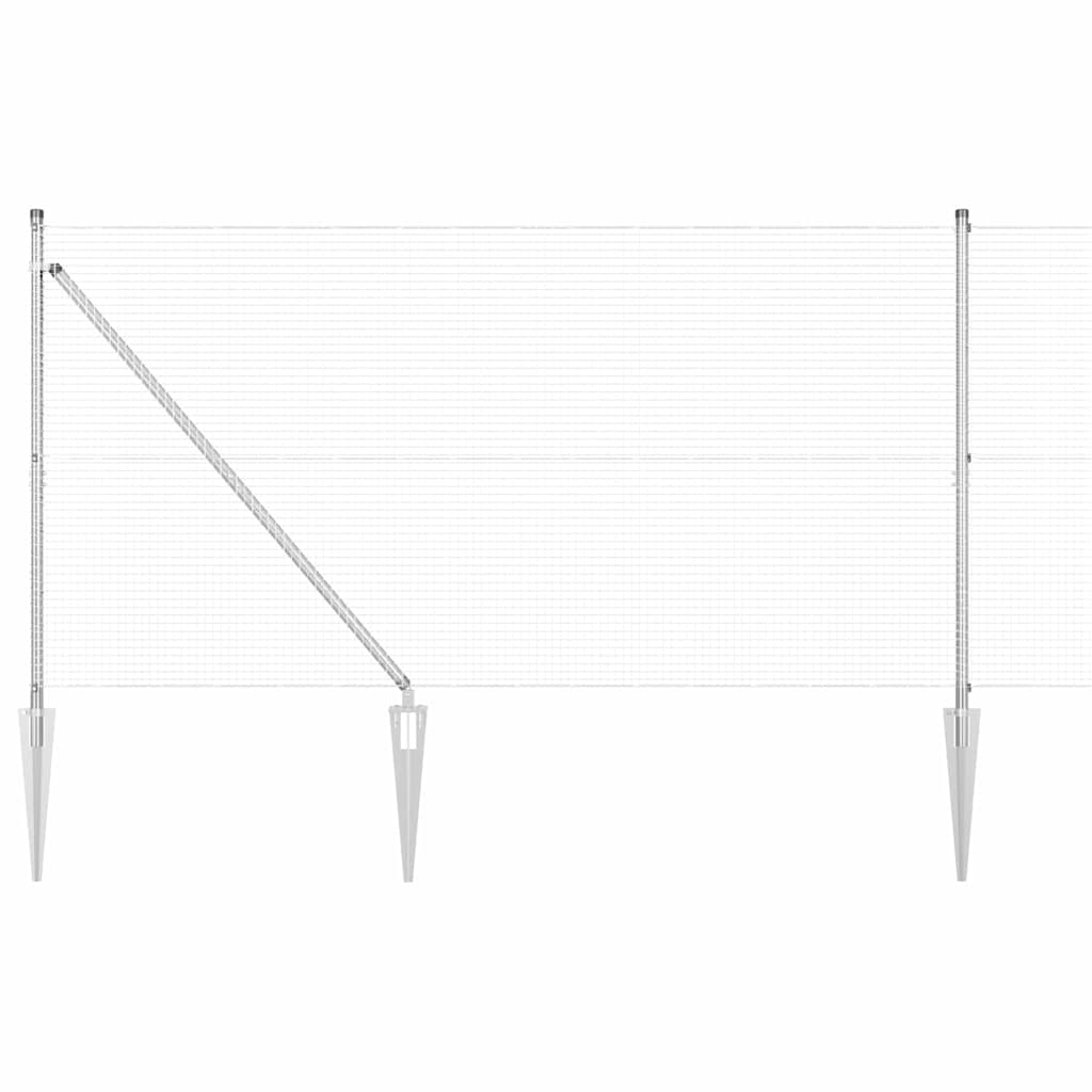 Svejset trådhegn med spidser 25 x 1,4 m (B x H)