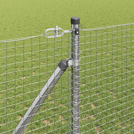 Udendørs svejset trådhegn med pigge 25 x 1,4 m Sølv Mesh