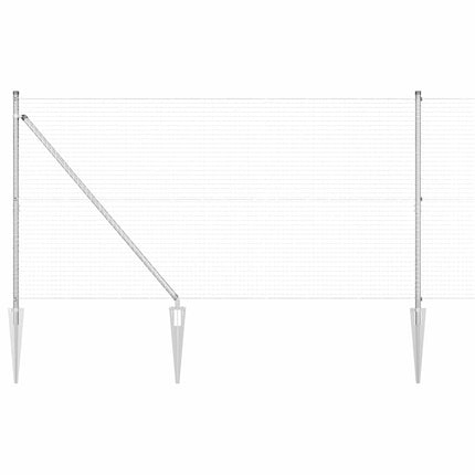 Udendørs svejset trådhegn med pigge 25 x 1,4 m Sølv Mesh