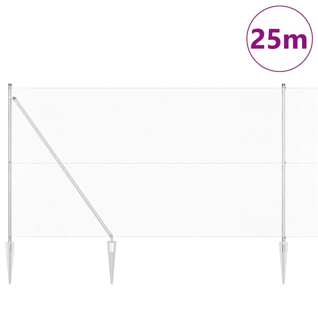 Svejset trådhegn med spidser 25 x 1,5 m (B x H)