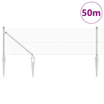 Udendørs svejset trådhegn med pigge 50 x 0,6 m Sølv Mesh