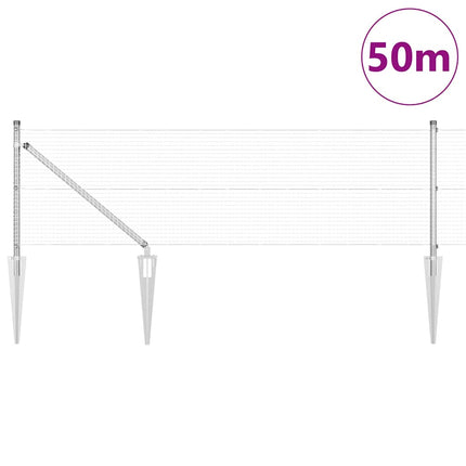 Udendørs svejset trådhegn med pigge 50 x 0,6 m Sølv Mesh