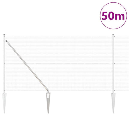 Udendørs svejset trådhegn med pigge 50 x 1 m Sølv Mesh