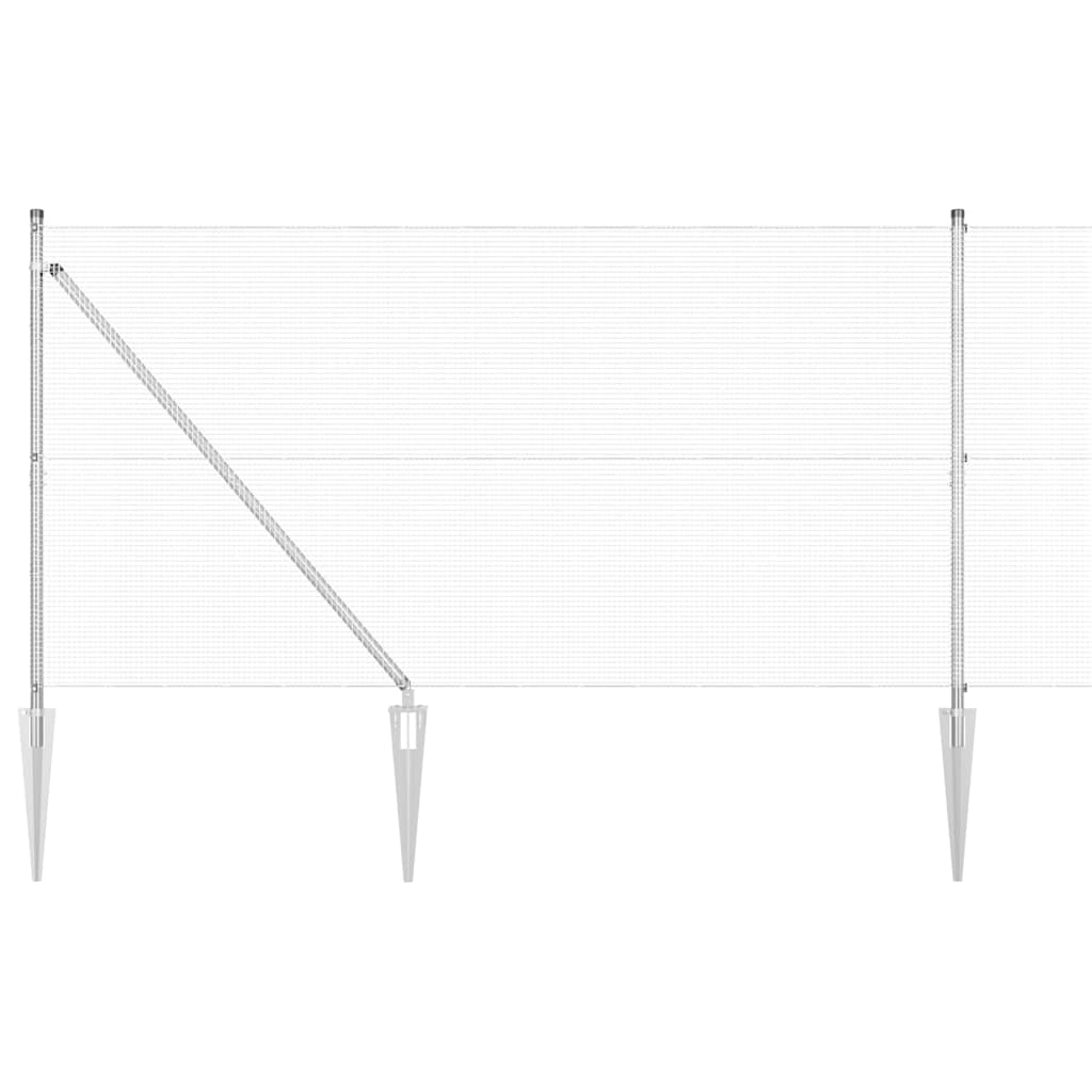 Svejset trådhegn med spidser 50 x 1,2 m (B x H)