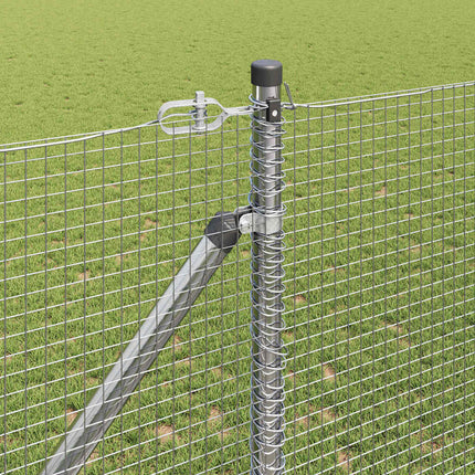 Udendørs svejset trådhegn med pigge 50 x 1,2 m Sølv Mesh