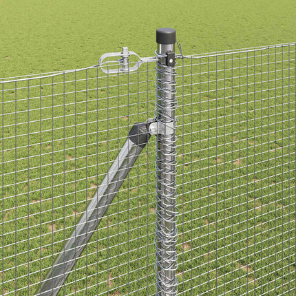 Udendørs svejset trådhegn med pigge 50 x 1,6 m Sølv Mesh