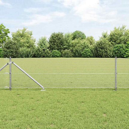 Udendørs svejset trådhegn med pigge 100 x 0,8 m Sølv Mesh
