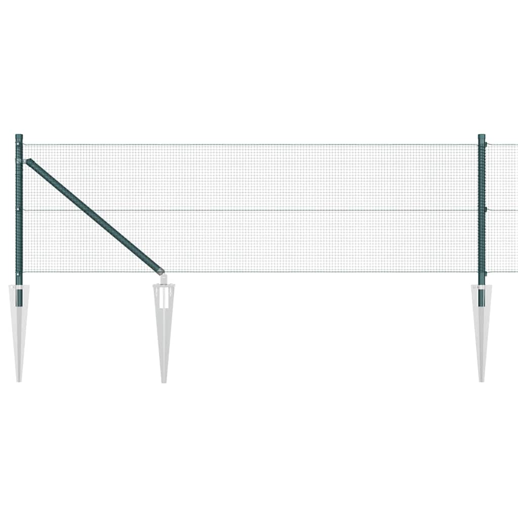 Svejset trådhegn med spidser 10 x 0,4 m (B x H) PVC-belagt Stål