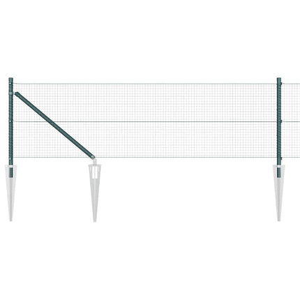 Udendørs svejset trådhegn med pigge 10 x 0,8 m PVC-belagt Stål